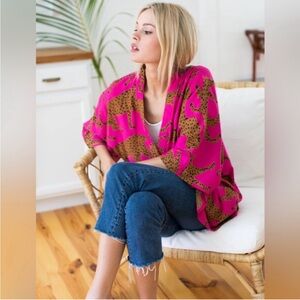 EMERSON FRY Fete Kimono - Pink Leopard | M/L